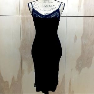 EUC Vintage Kookai Midnight Lace Mini Slip Dress